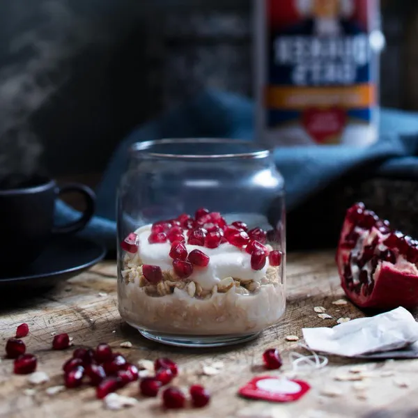 Granaatappel Chai Havermout Voor De Nacht