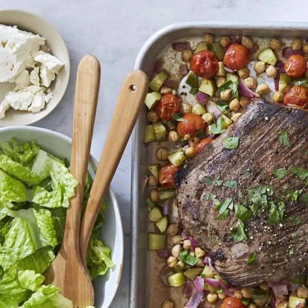 Griekse Flanksteak en Groentesalade