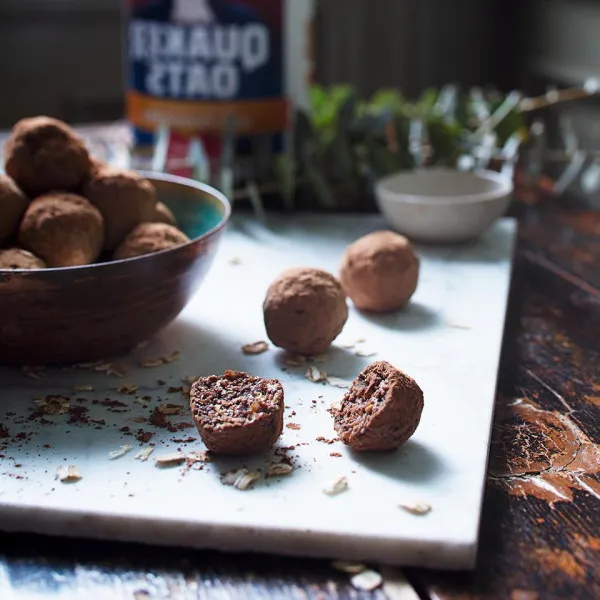 Energiehapjes Met Donkere Chocolade En Munt