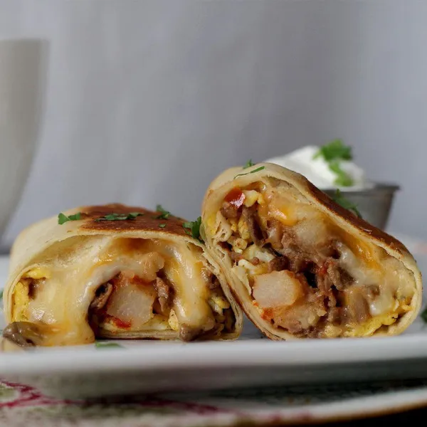 Burrito Van Carne Asada Voor Ontbijt