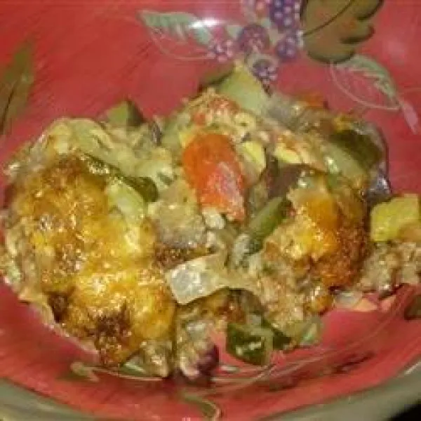 Aubergine- en courgettecasserole