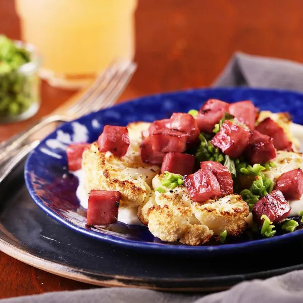 Geroosterde Bloemkool Met Ham En Gouda