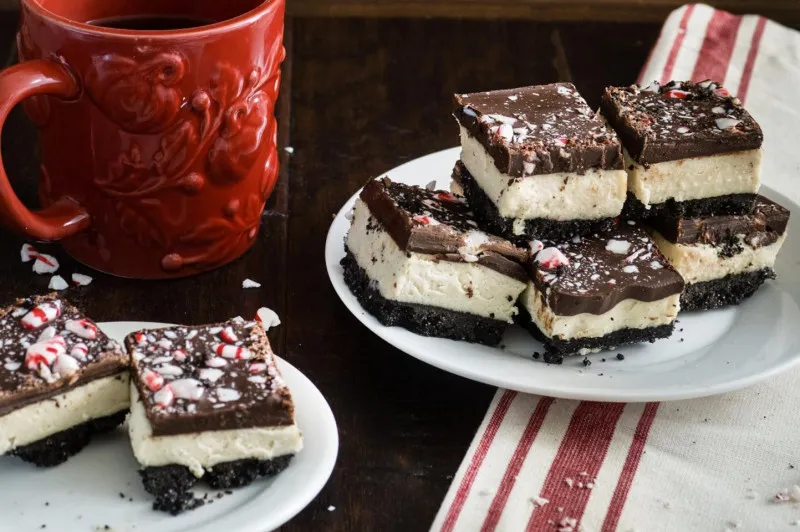 Ongebakken Chocolade-Munt Kaastaart Vierkantjes