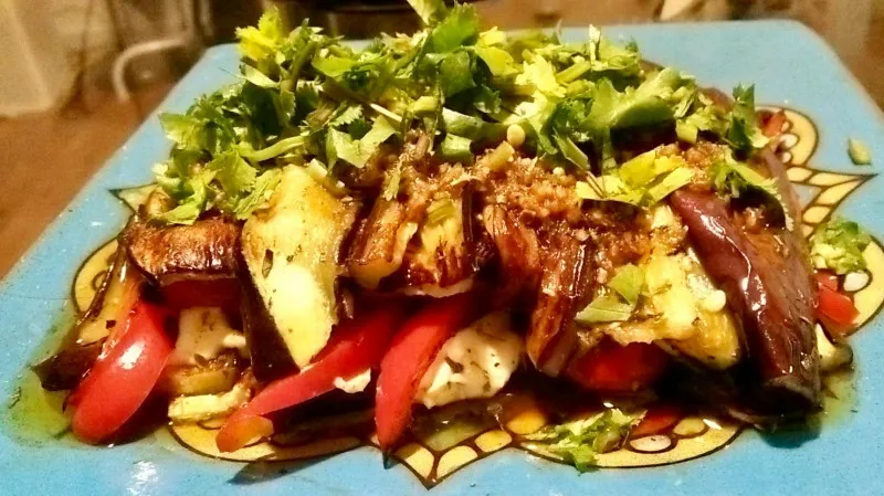 Gekruide Auberginesalade