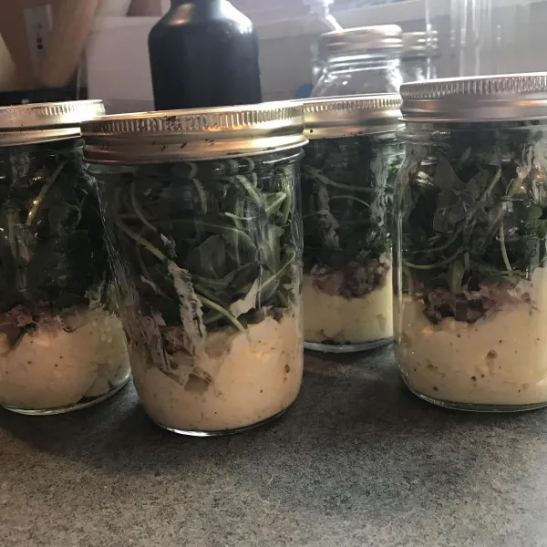 Eiersalade en Tonijn Mason Jar