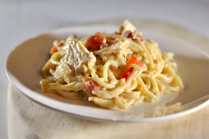 Romige Kippen Spaghetti