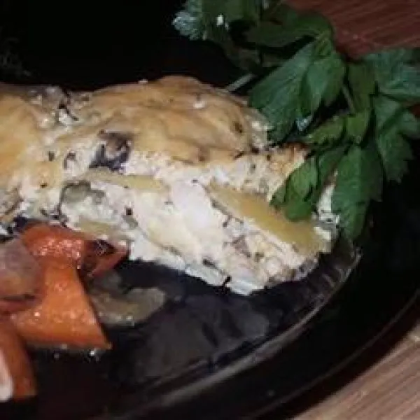 Aardappel- en Shiitake-paddenstoelen Gratin