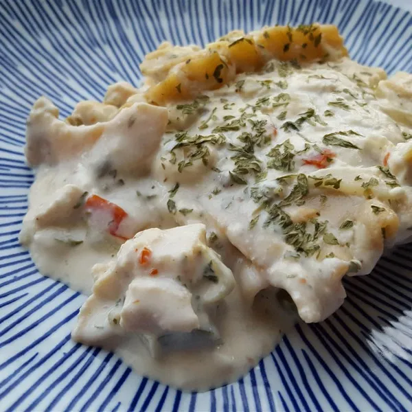 Elegante Kippenlasagne Met Witte Saus