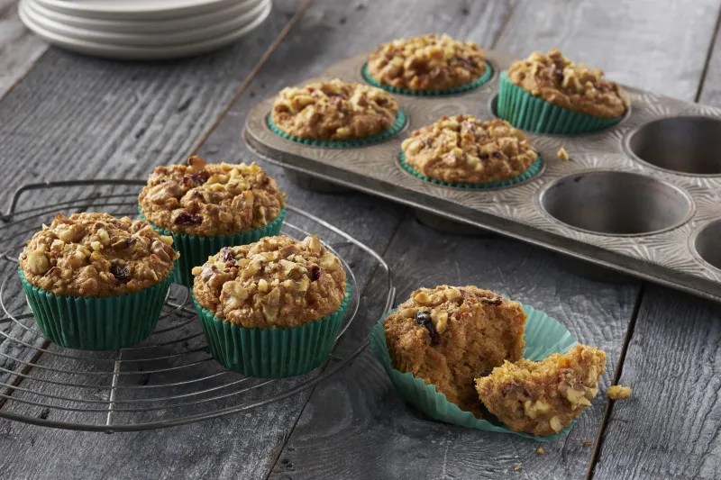 Havermout en wortel muffins uit één kom