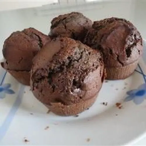 Chocolade muffins met chocoladeschilfers
