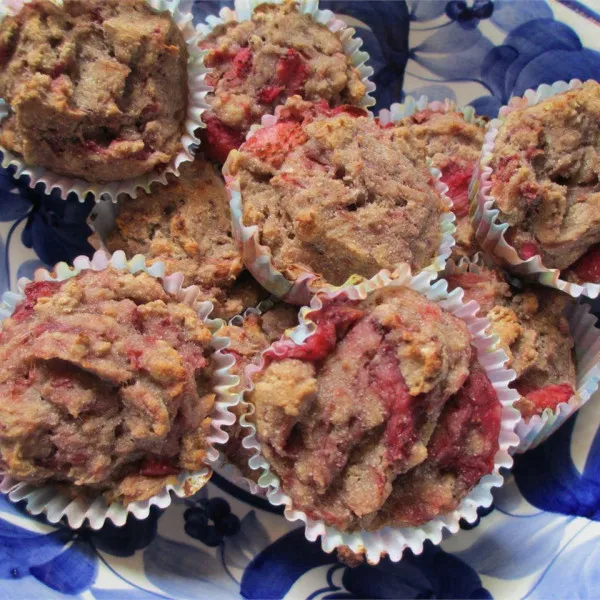 Aardbeien- en Rabarbermuffins