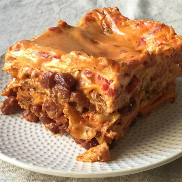 Plakkerige Chili Mac Lasagne