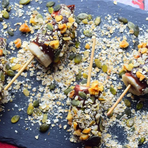 Chocolade- en bananenlolly's