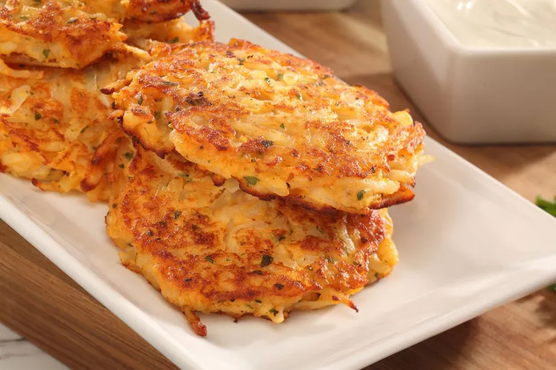 Knapperige Zoete Aardappel Pannenkoeken