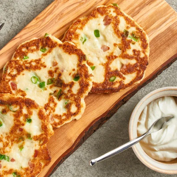 Bloemkool En Cheddar Bacon Pannenkoeken