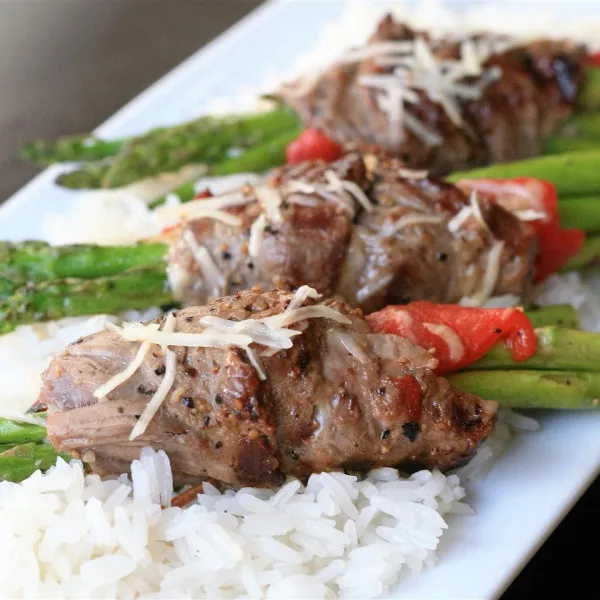Gegrilde Asperge Steak Pakketjes