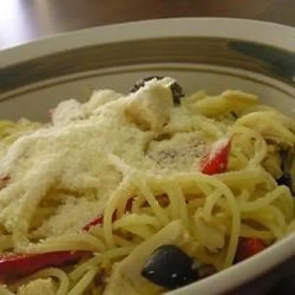 Pasta Cabello De Ángel Met Paprika En Kip