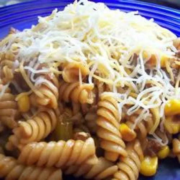 Pasta met barbecue-chili