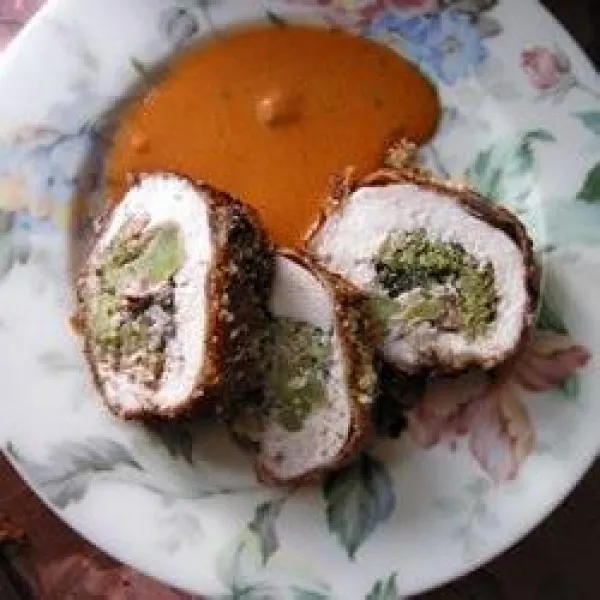 Gevulde Kippenborsten met Roomkaas en Broccoli