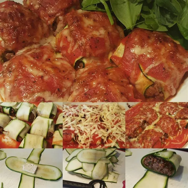 Ravioli van courgette met gehakt en feta-vulling