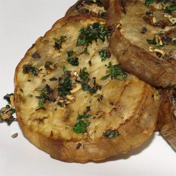 Aubergine Plakken Met Kruiden
