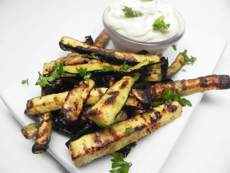 Gegrilde courgetteschijven