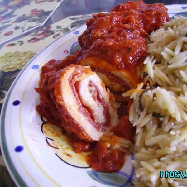 Kiprolls met Pepperoni van Brenda