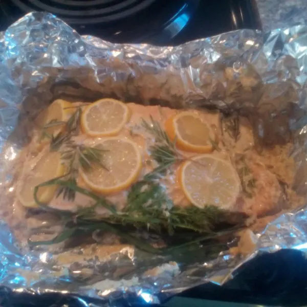 Zalm met Mosterd en Kruiden