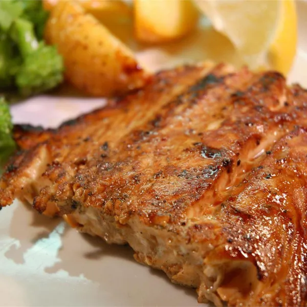 Gemarineerde Zalm Op De Grill