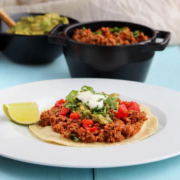 Ranch Salsa Van Gemalen Kalkoen Voor Tacos En Burrito's