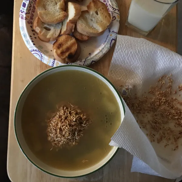 Chinese Rijstsoep Met Sprankelende Garnalen