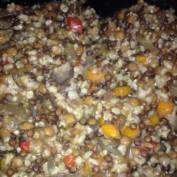Linzenrijstsoep in een Slowcooker