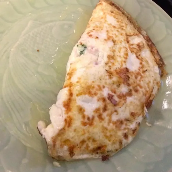 Eiwit Omelet Met Ham En Pittige Spinazie