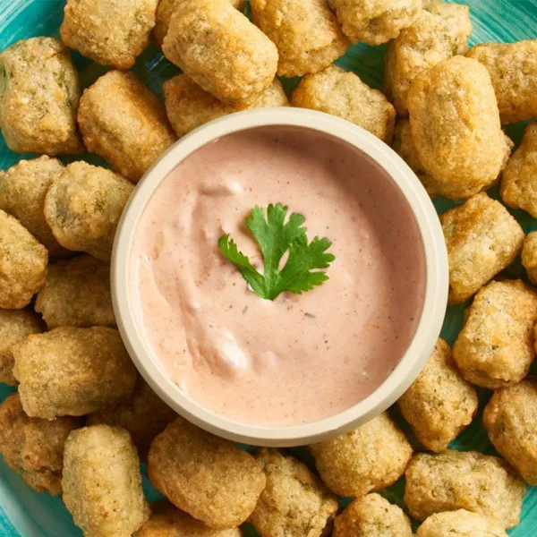 Vegetarische Broccoli En Kaas Tots Met Ranch Dip