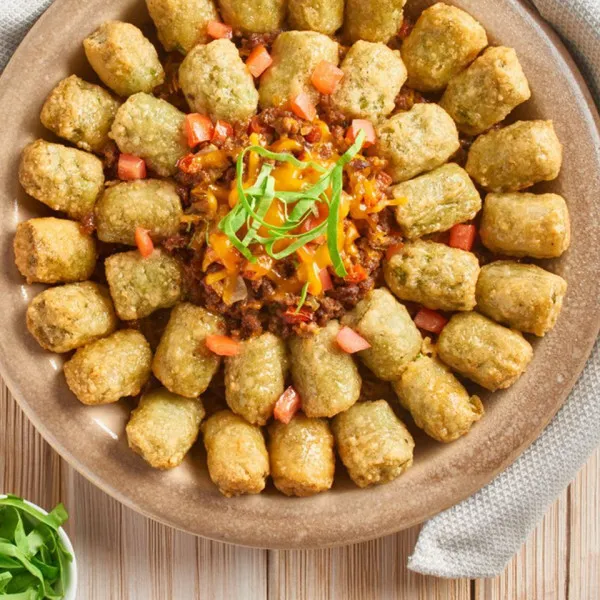 Veggie Tot Y Hamburger Met Kaas Uit De Oven